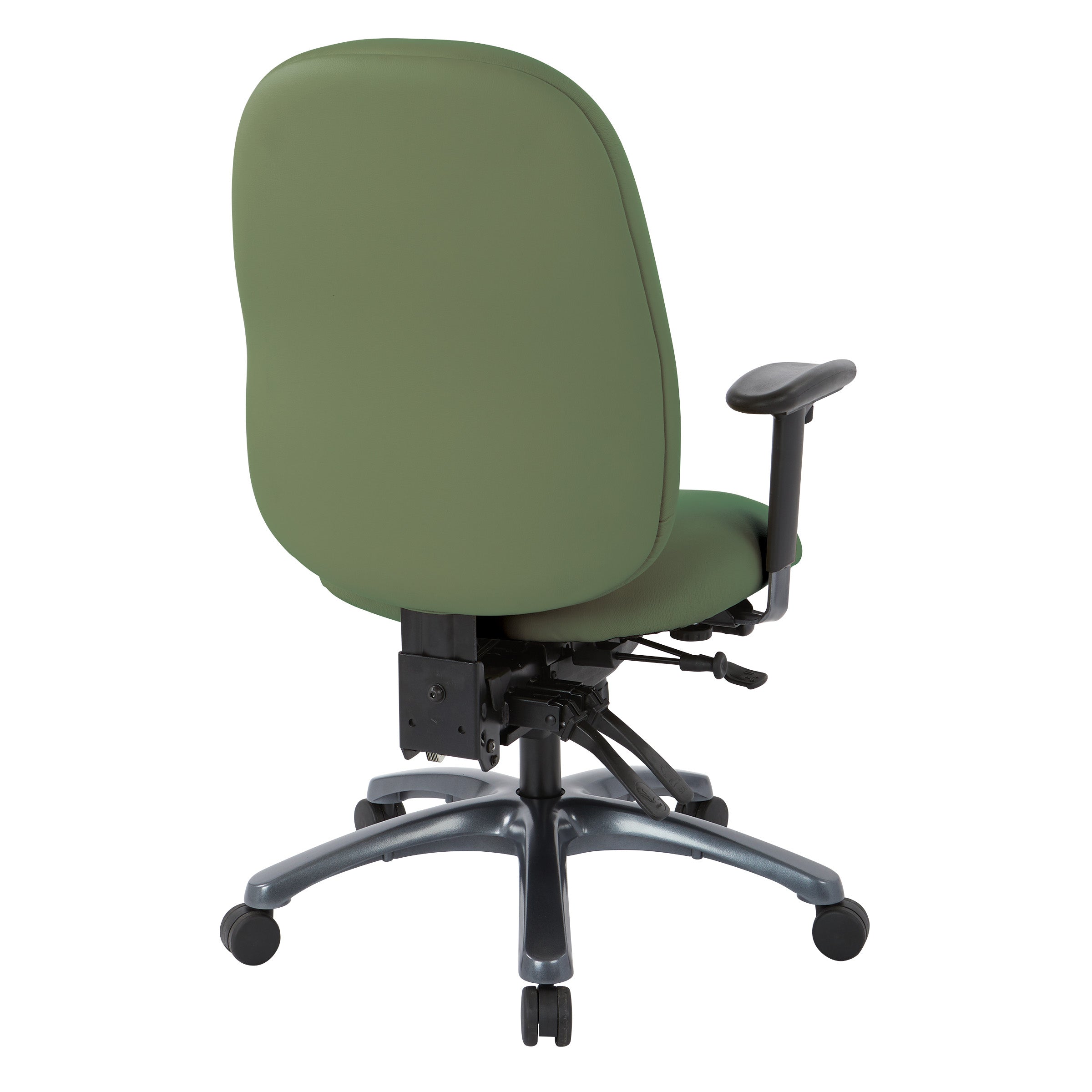 Multi-Function High Back Chair with Seat Slider and Titanium Finish Base